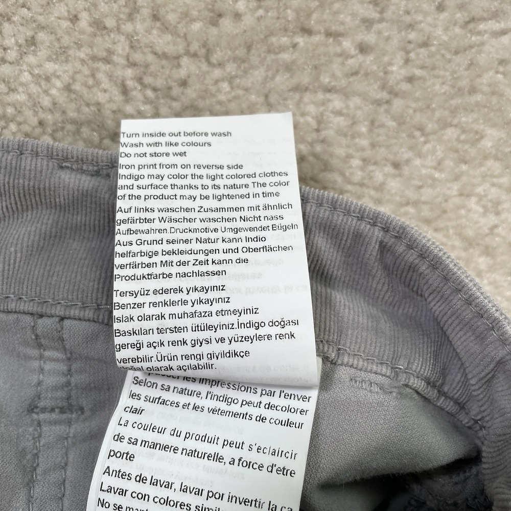 NWT Mavi Sheila Corduroy Pants Womens 27 Gray Raw Hem High Rise Straight Leg - Picture 11 of 11
